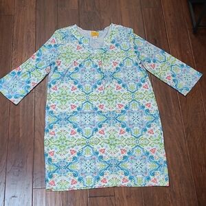Ruby Rd Multicolor 3/4 Length Sleeve Dress size Large